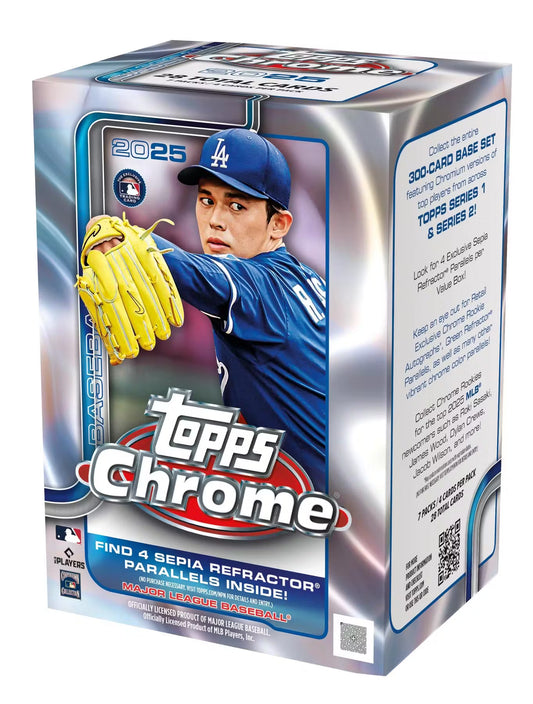 MLB Topps Chrome 2025 Blaster Boxes Rip and Ship (pre sell)